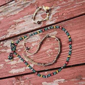 Coachella Hippie Music Fest Jewelry Set lovely Indian Princess dangle seed bead